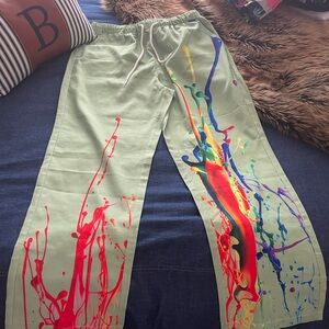 Colorful Paint Splatter Pants